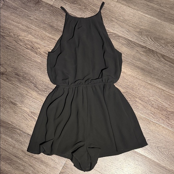 Lush Pants - Stylish Black Womens Sleeveless Romper